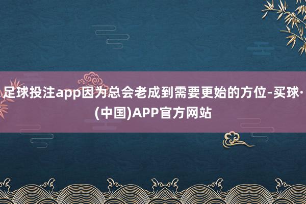 足球投注app因为总会老成到需要更始的方位-买球·(中国)APP官方网站