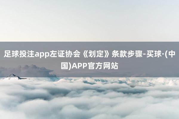 足球投注app左证协会《划定》条款步骤-买球·(中国)APP官方网站