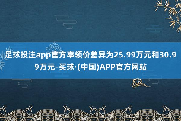 足球投注app官方率领价差异为25.99万元和30.99万元-买球·(中国)APP官方网站