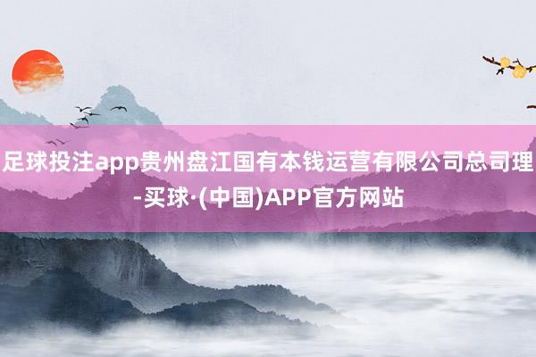 足球投注app贵州盘江国有本钱运营有限公司总司理-买球·(中国)APP官方网站
