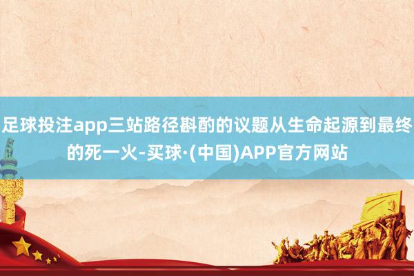 足球投注app三站路径斟酌的议题从生命起源到最终的死一火-买球·(中国)APP官方网站