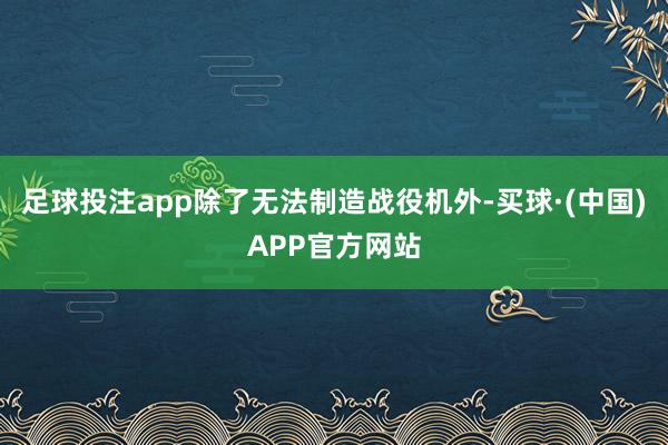 足球投注app除了无法制造战役机外-买球·(中国)APP官方网站