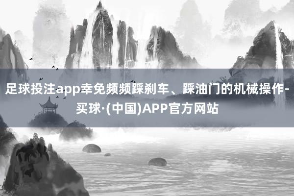 足球投注app幸免频频踩刹车、踩油门的机械操作-买球·(中国)APP官方网站