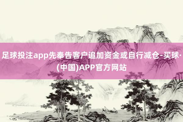 足球投注app先奉告客户追加资金或自行减仓-买球·(中国)APP官方网站