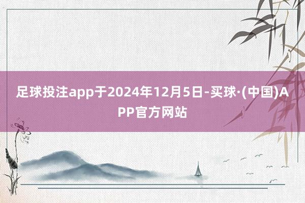 足球投注app于2024年12月5日-买球·(中国)APP官方网站