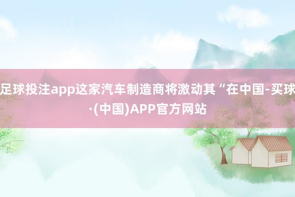 足球投注app这家汽车制造商将激动其“在中国-买球·(中国)APP官方网站