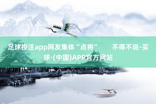 足球投注app网友集体“点将”       不得不说-买球·(中国)APP官方网站