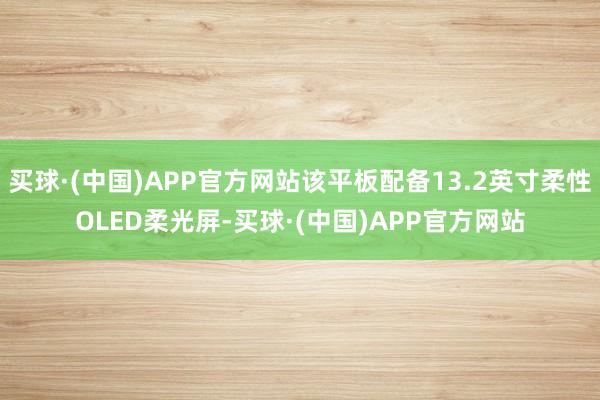 买球·(中国)APP官方网站该平板配备13.2英寸柔性OLED柔光屏-买球·(中国)APP官方网站