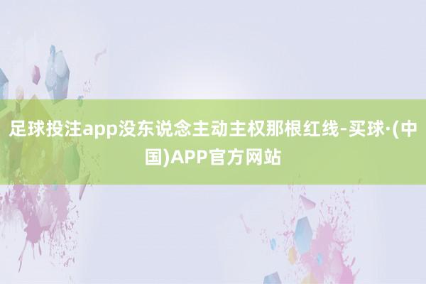 足球投注app没东说念主动主权那根红线-买球·(中国)APP官方网站