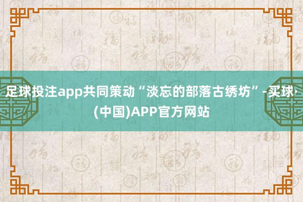 足球投注app共同策动“淡忘的部落古绣坊”-买球·(中国)APP官方网站