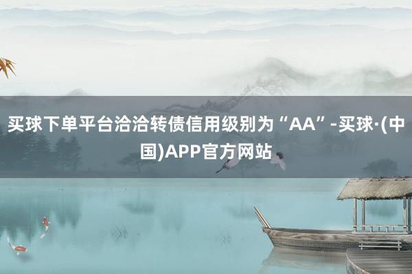 买球下单平台洽洽转债信用级别为“AA”-买球·(中国)APP官方网站