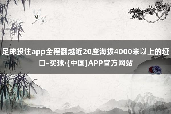 足球投注app全程翻越近20座海拔4000米以上的垭口-买球·(中国)APP官方网站