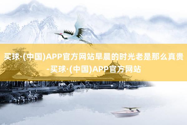 买球·(中国)APP官方网站早晨的时光老是那么真贵-买球·(中国)APP官方网站