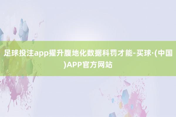 足球投注app擢升腹地化数据科罚才能-买球·(中国)APP官方网站