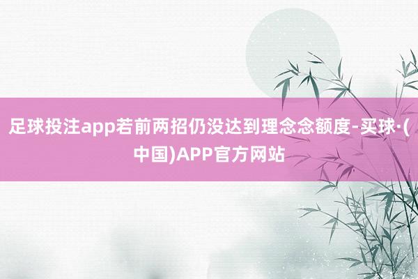足球投注app若前两招仍没达到理念念额度-买球·(中国)APP官方网站
