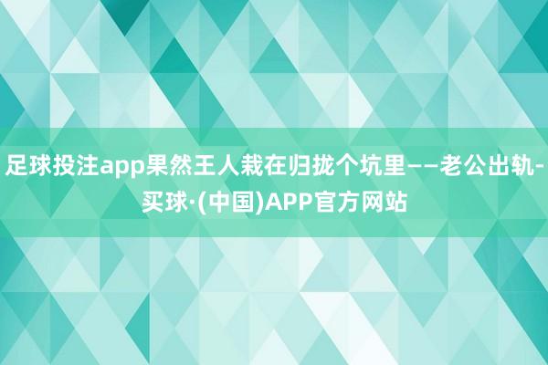 足球投注app果然王人栽在归拢个坑里——老公出轨-买球·(中国)APP官方网站