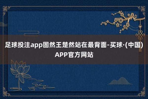 足球投注app固然王楚然站在最背面-买球·(中国)APP官方网站