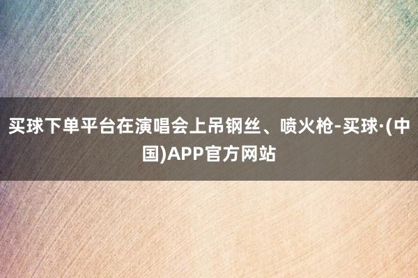 买球下单平台在演唱会上吊钢丝、喷火枪-买球·(中国)APP官方网站