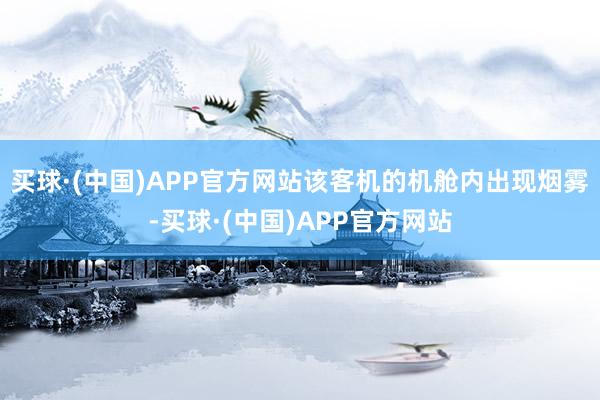 买球·(中国)APP官方网站该客机的机舱内出现烟雾-买球·(中国)APP官方网站